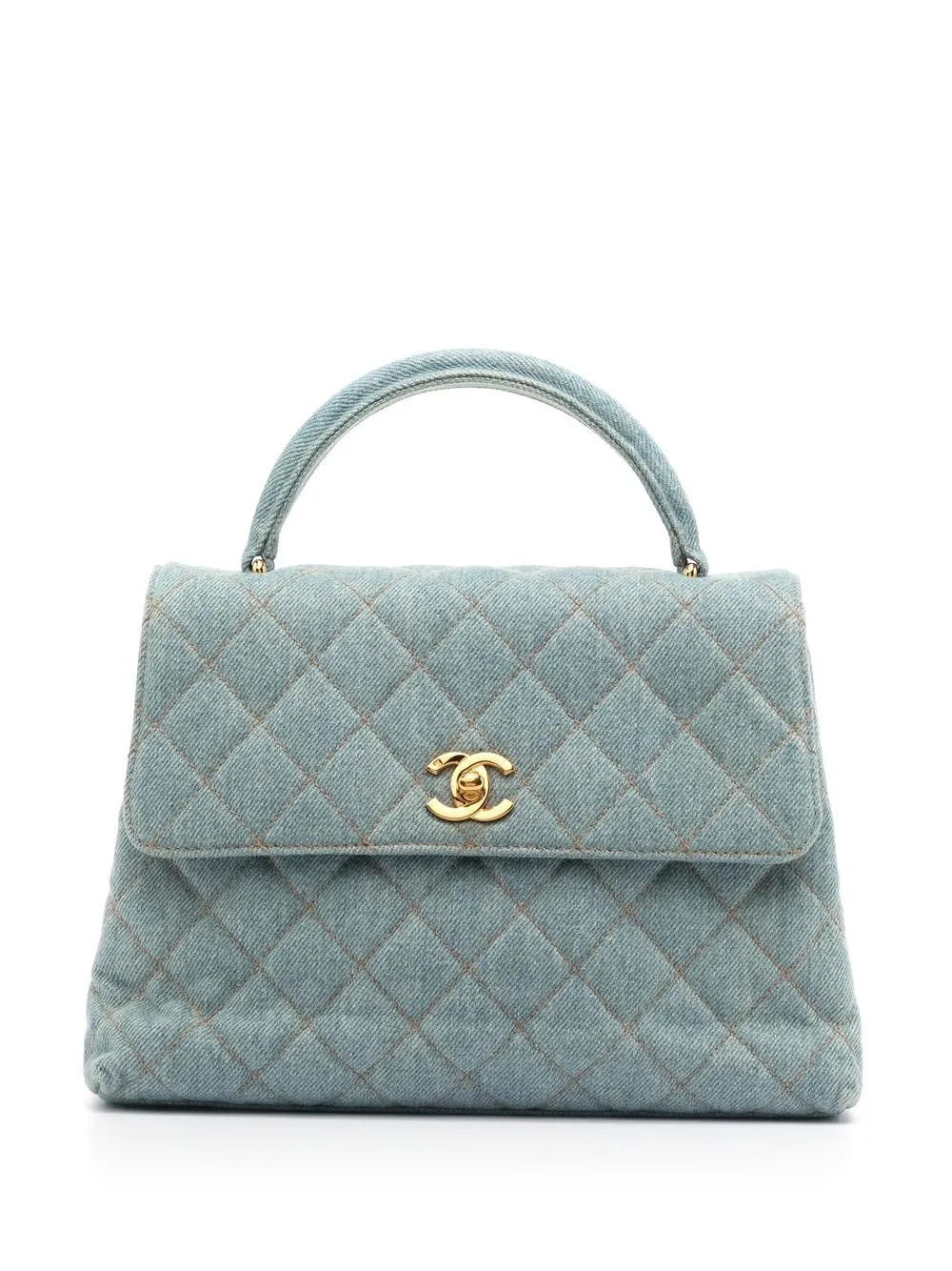 

Chanel Pre-Owned 1997 small quilted tote bag - Blue