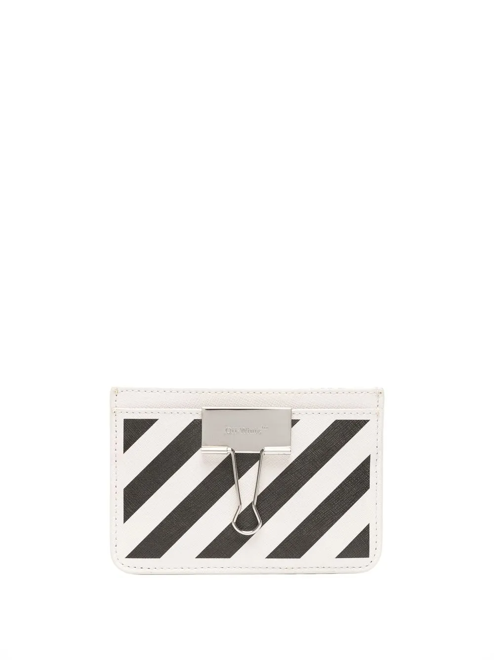

Off-White tarjetero con motivo de rayas - Blanco