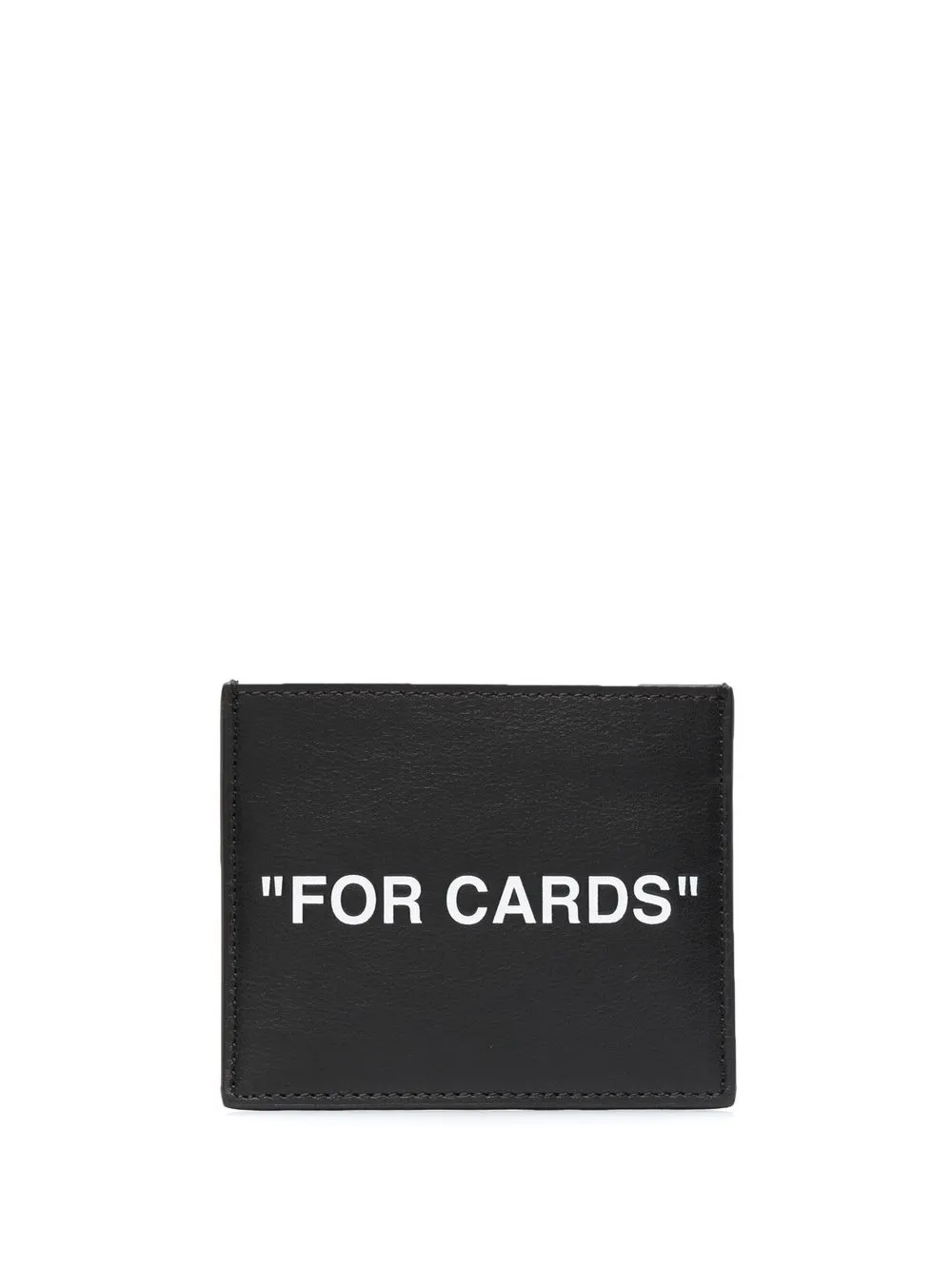 

Off-White slogan-print cardholder - Black