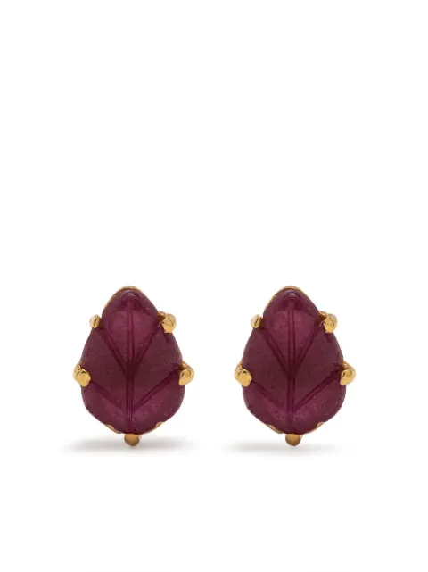 Swayta sha aretes en oro amarillo de 18kt con rubí