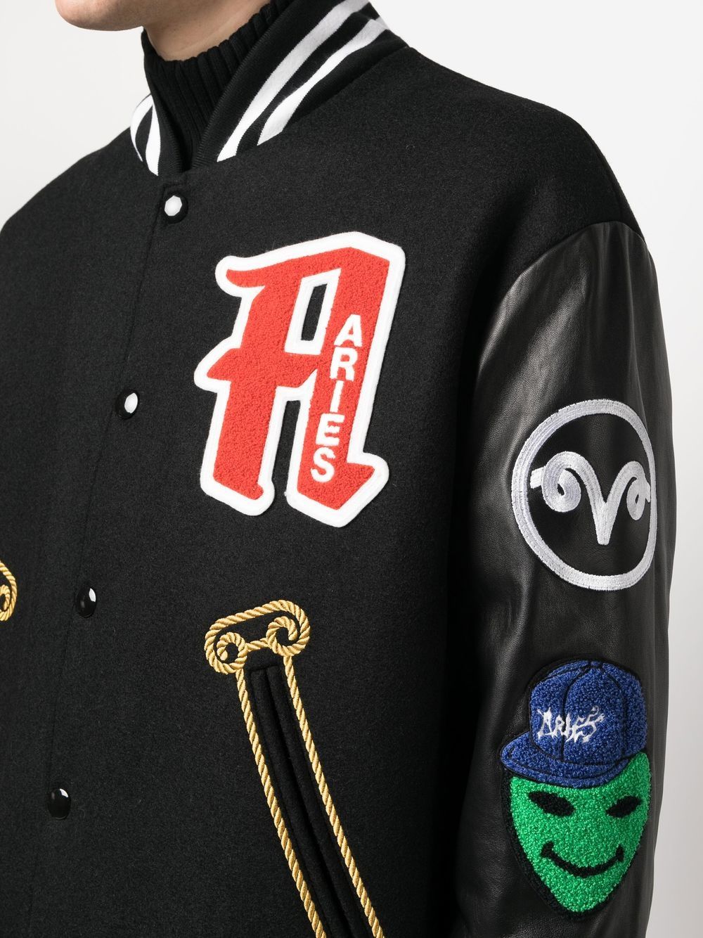 Aries logo-appliqué Wool Varsity Jacket - Farfetch