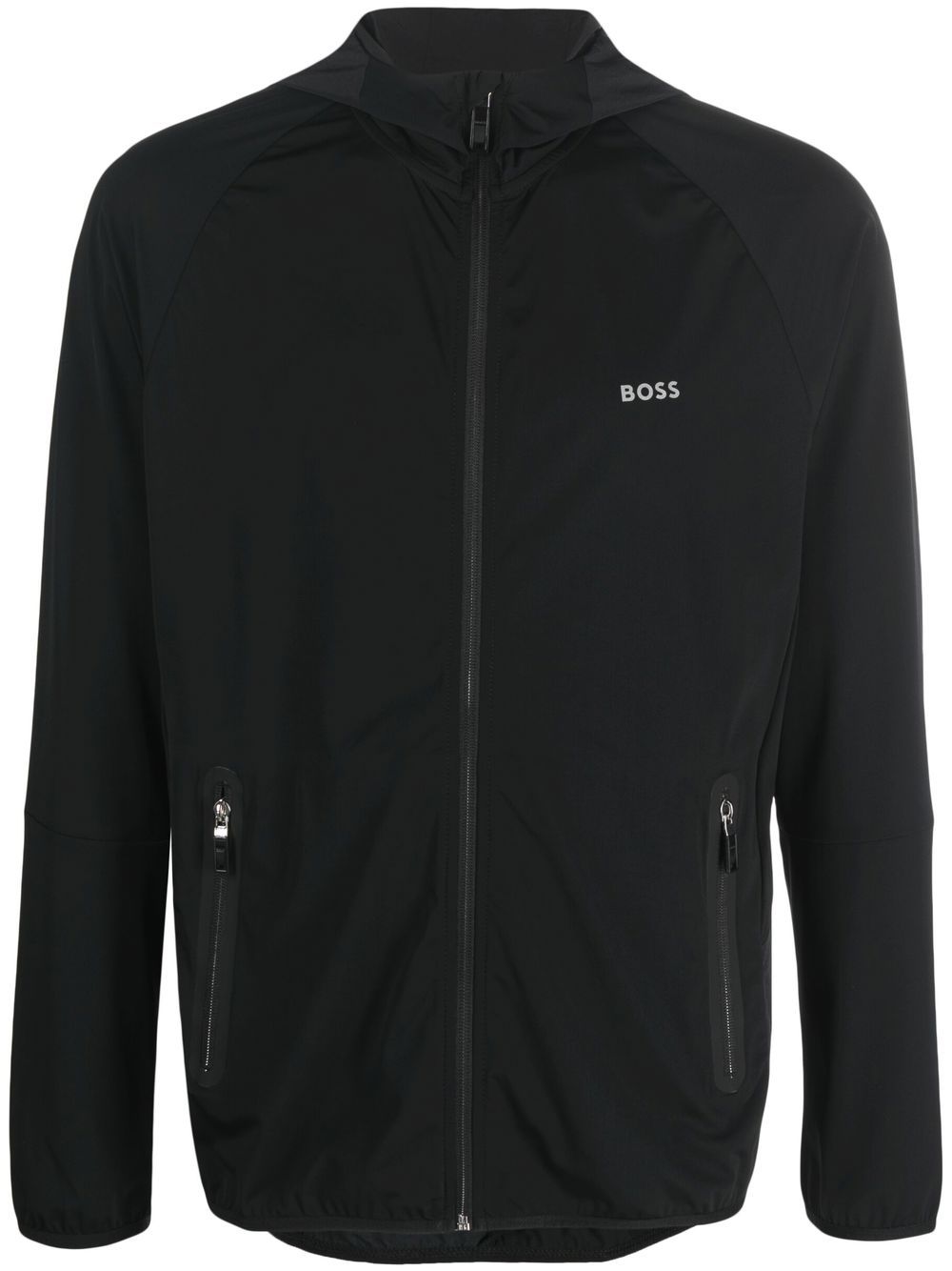 

BOSS sudadera con logo bordado y cierre - Negro