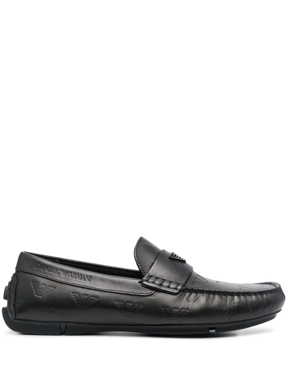 

Emporio Armani mocasines con logo en relieve - Negro