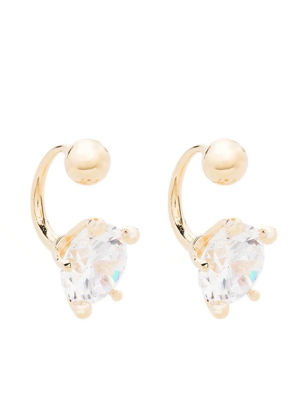 

Panconesi crystal half-hoop earring - Gold