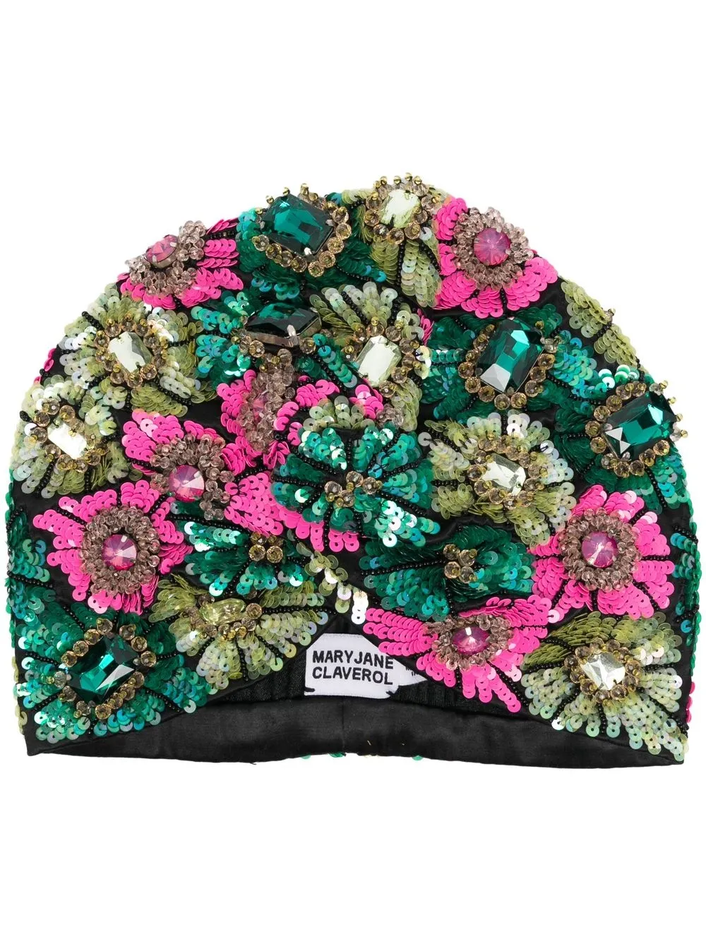 

MaryJane Claverol gorro bordado con lentejuelas - Verde