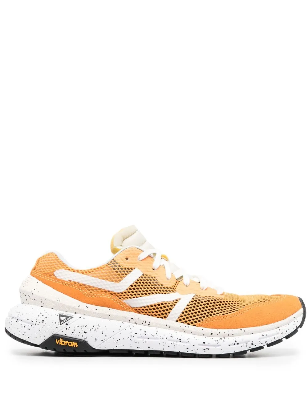 

BRAND BLACK perforated lace-up sneakers - Orange