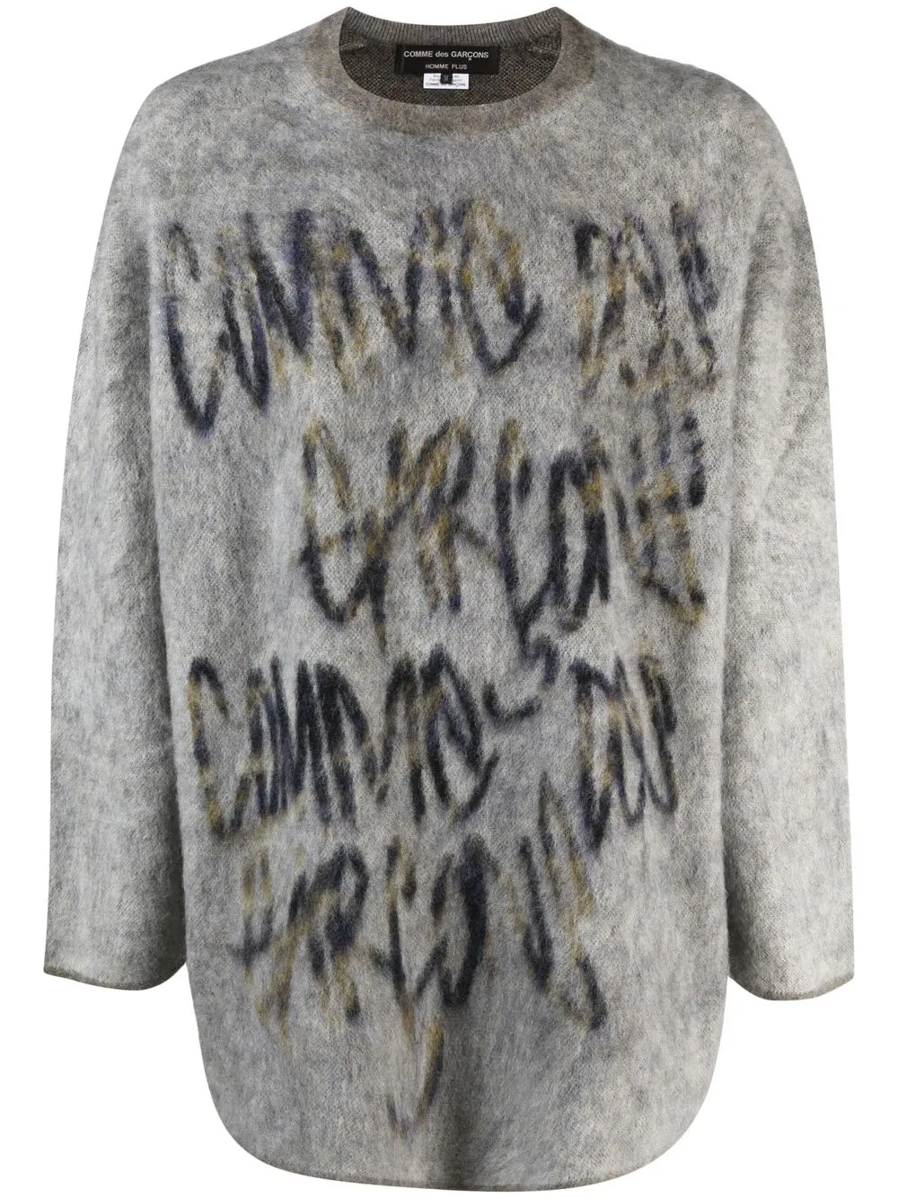 

Comme Des Garçons Homme Plus logo-print brushed-knit jumper - Grey