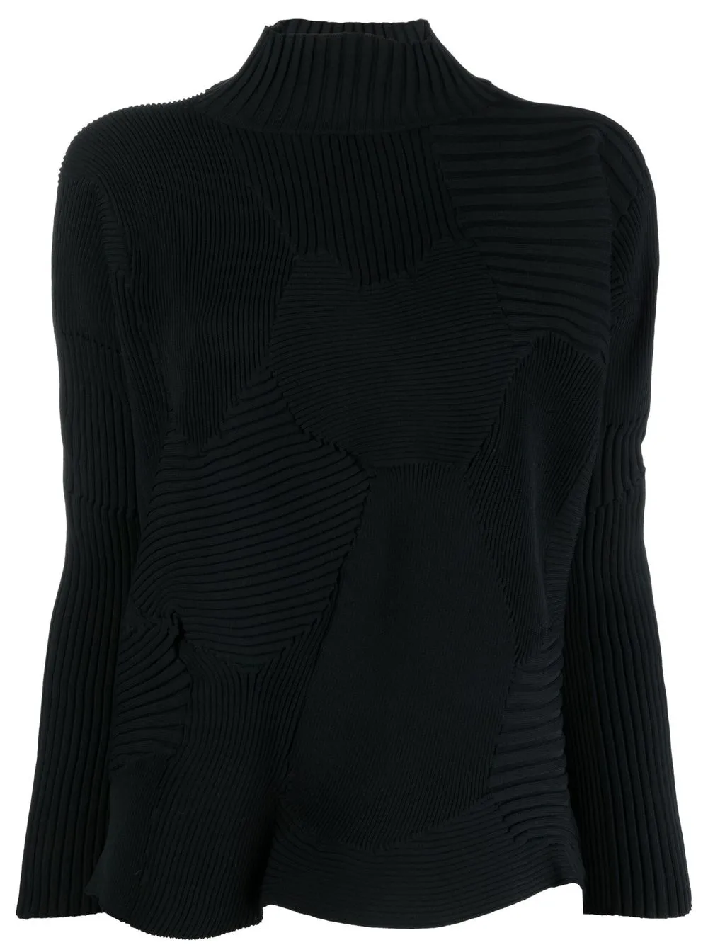 

Issey Miyake top tejido con cuello de tortuga - Negro