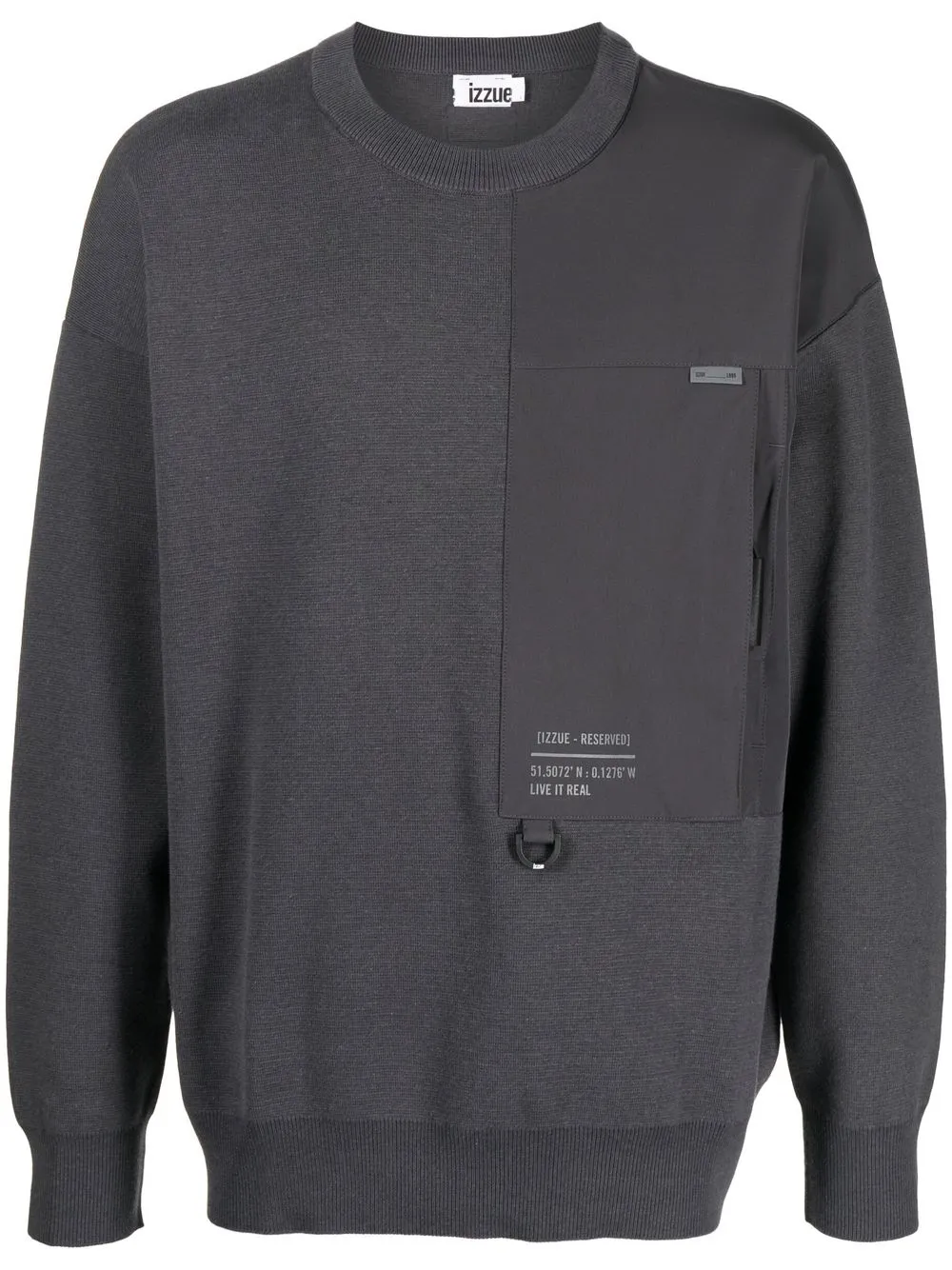 

izzue logo-print panelled sweatshirt - Grey