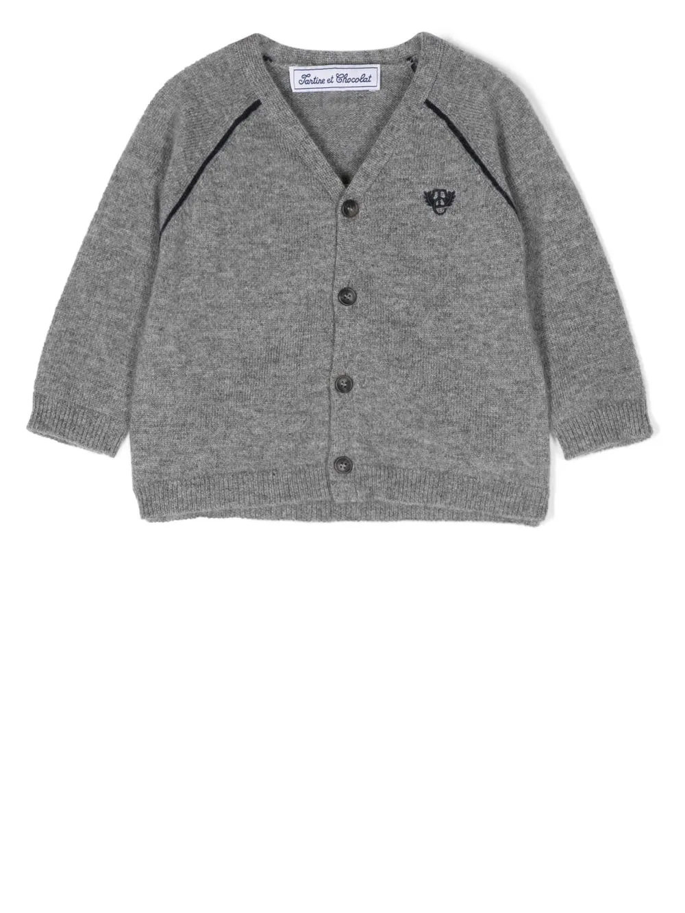 

Tartine Et Chocolat embroidered-logo cardigan - Grey