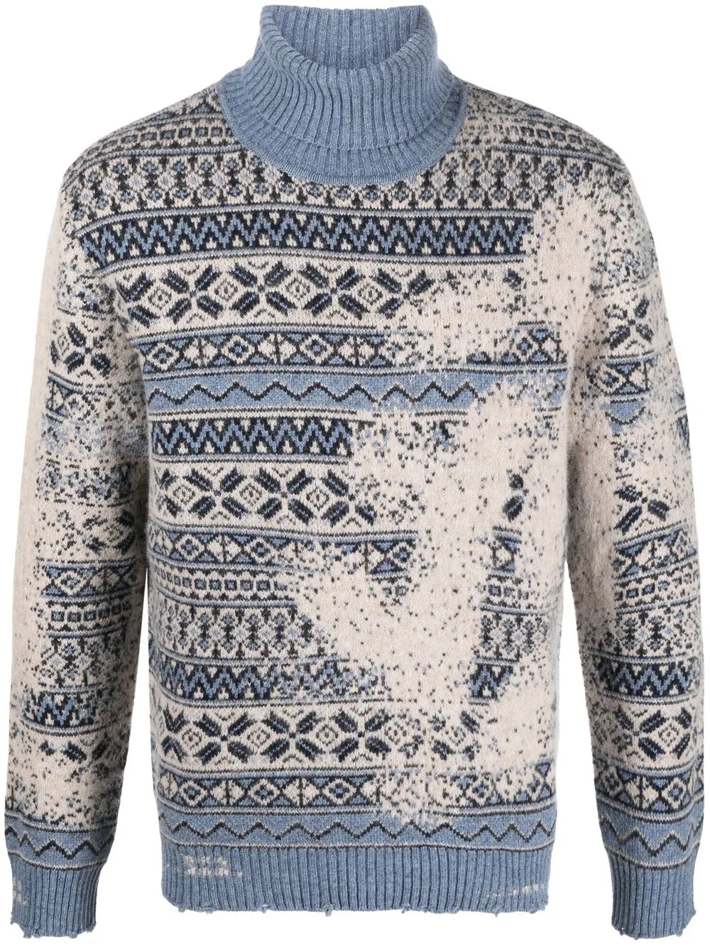 

Barena intarsia-knit roll neck jumper - Blue