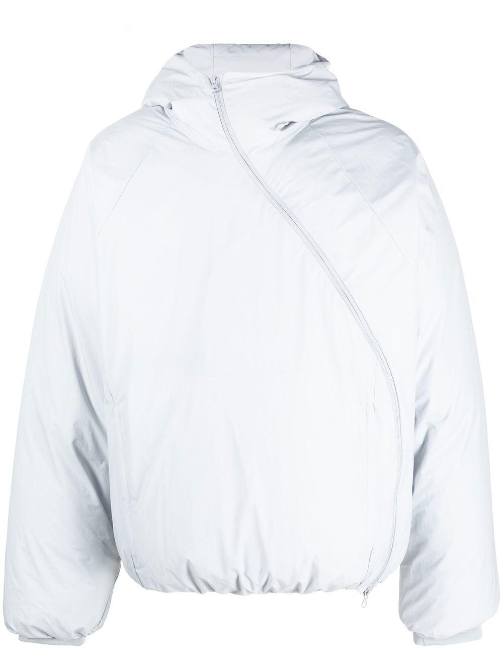 asymmetric zip padded jacket
