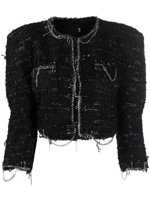 R13 chamarra corta de tweed 