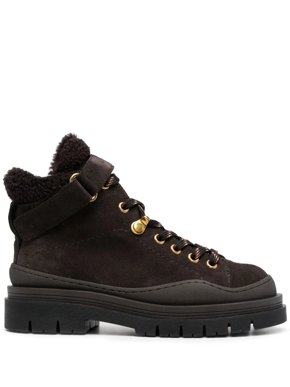 

See by Chloé Joyla 38mm shearling-lined hiking boots - Brown