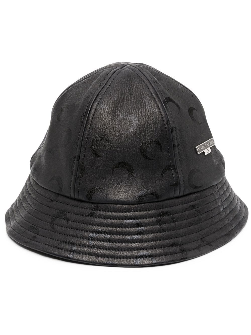 Marine Serre Crescent Moon-print Leather Bucket Hat - Farfetch
