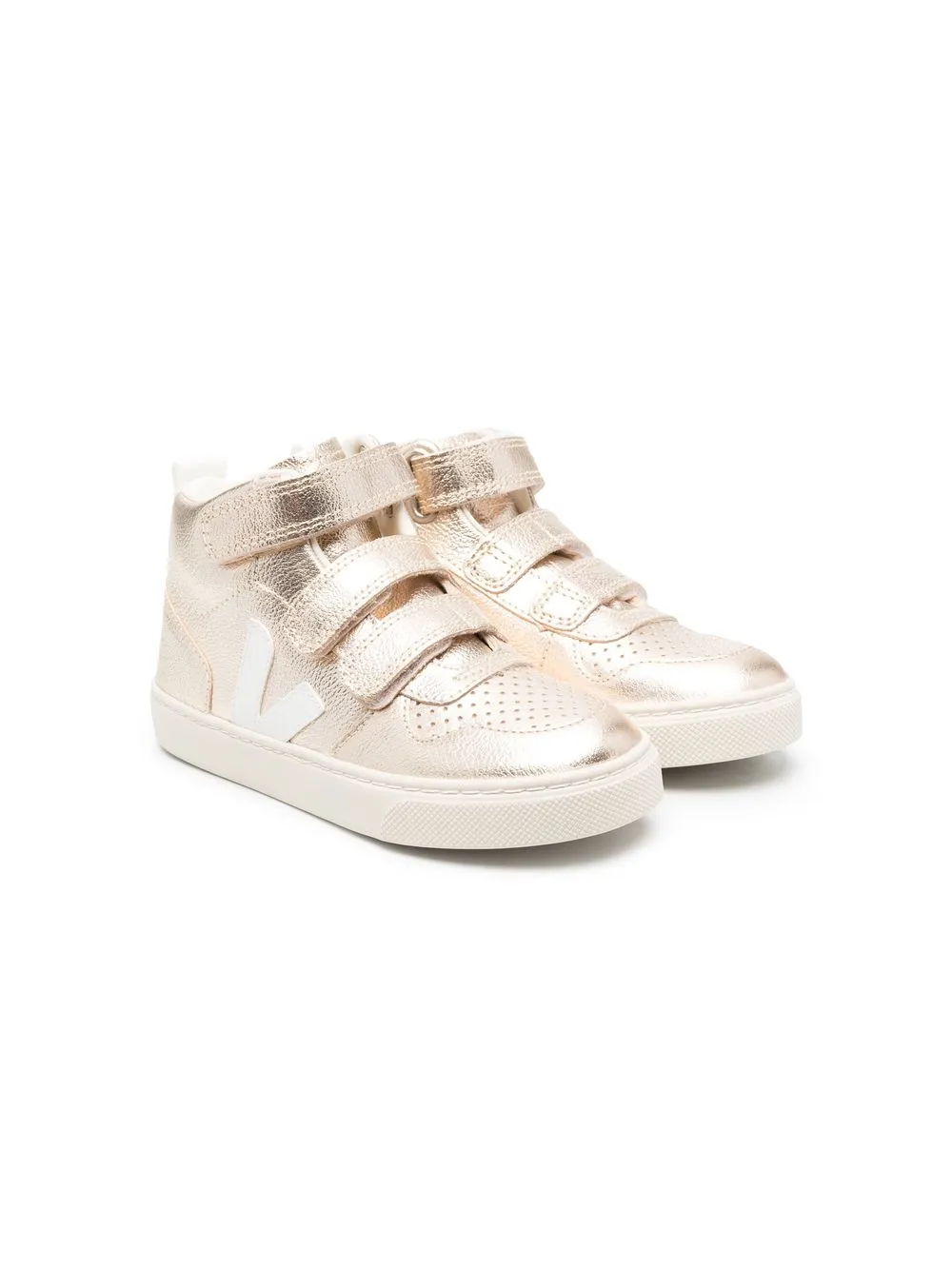 

VEJA Kids logo-patch touch-strap sneakers - Gold