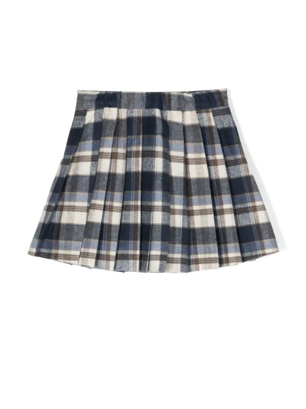 Aspesi Kids Plooirok met tartan ruit - Blauw