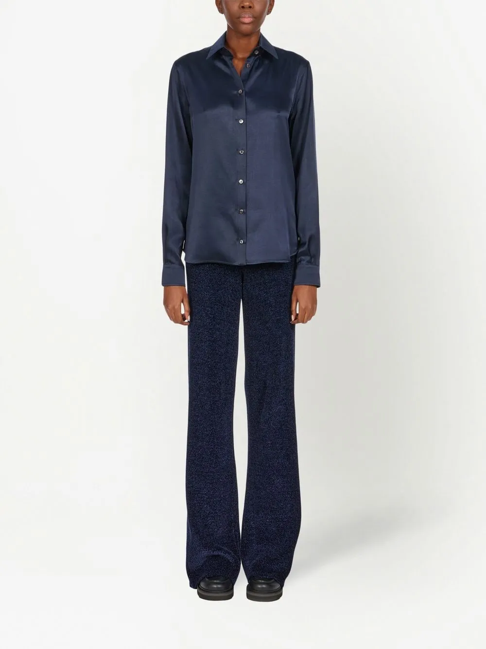 Ferragamo Satijnen blouse - Blauw