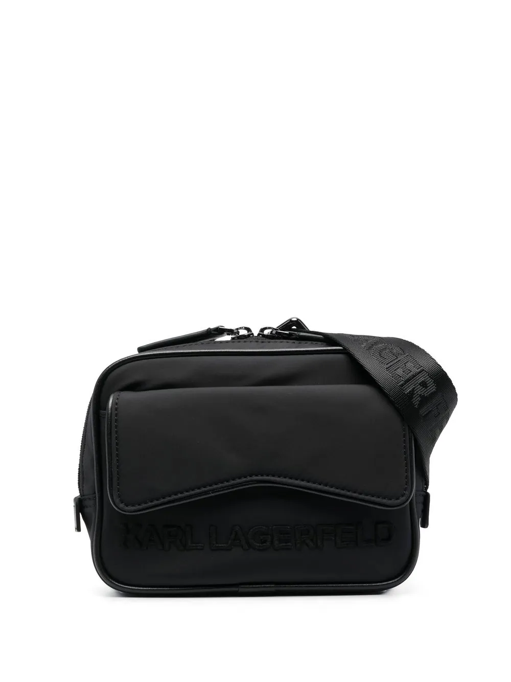 

Karl Lagerfeld bolsa de hombro con logo bordado - Negro