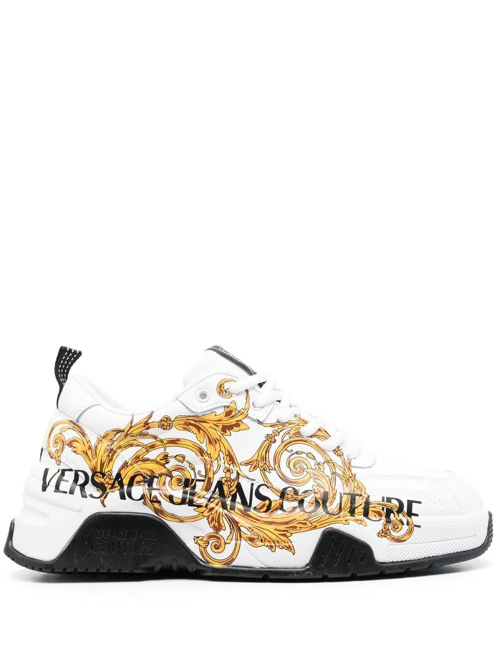 

Versace Jeans Couture tenis bajos con logo estampado - Blanco