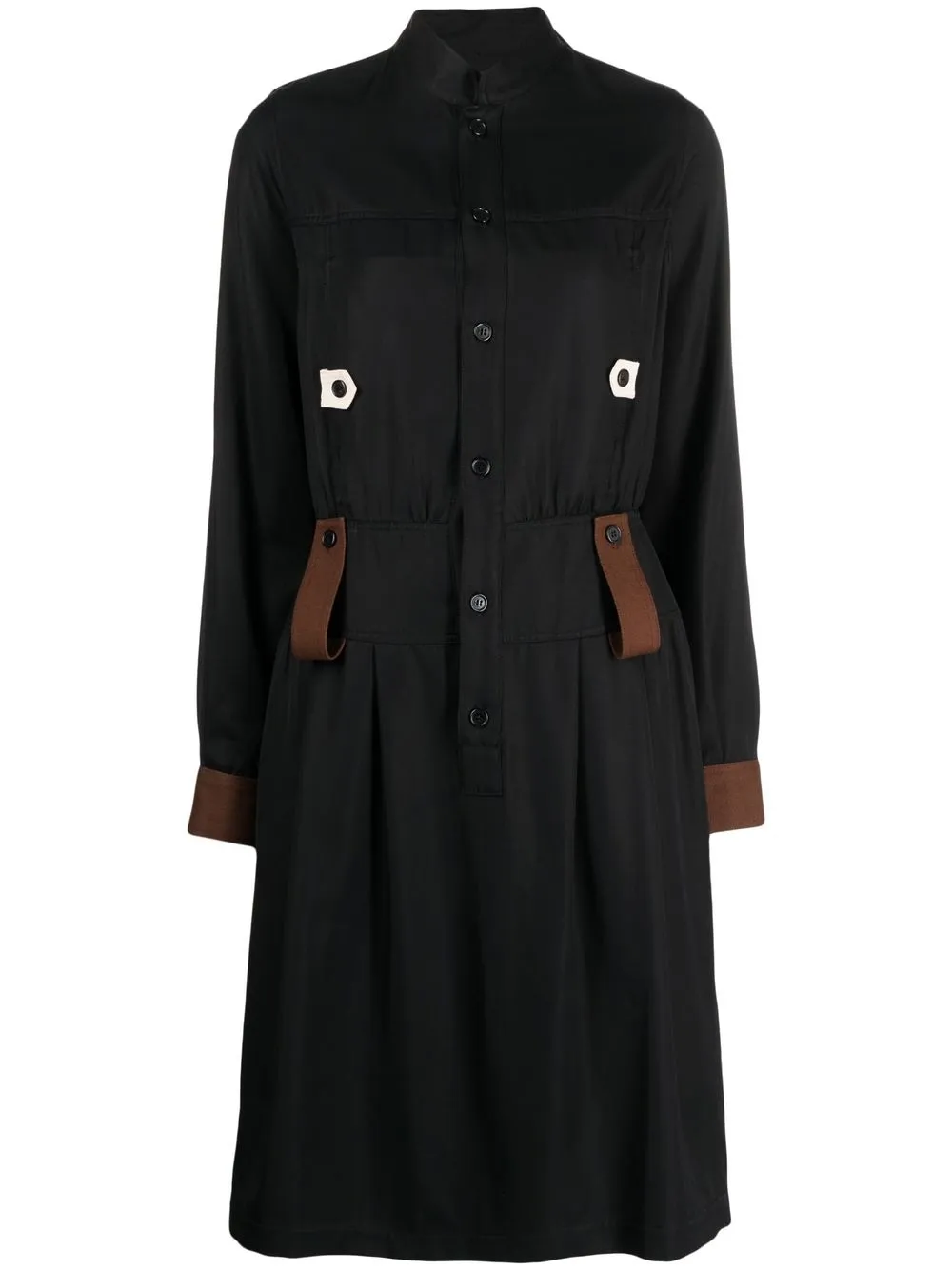 Plan C Button up Shirt Dress Black FARFETCH AO