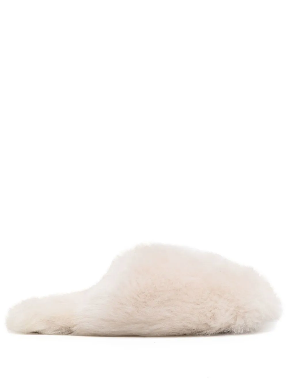 

Yves Salomon closed toe fur slippers - White