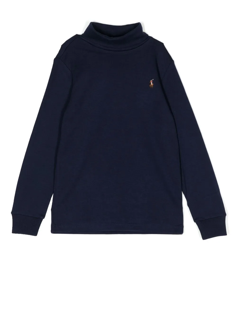 

Ralph Lauren Kids roll-neck embroidered-logo sweatshirt - Azul
