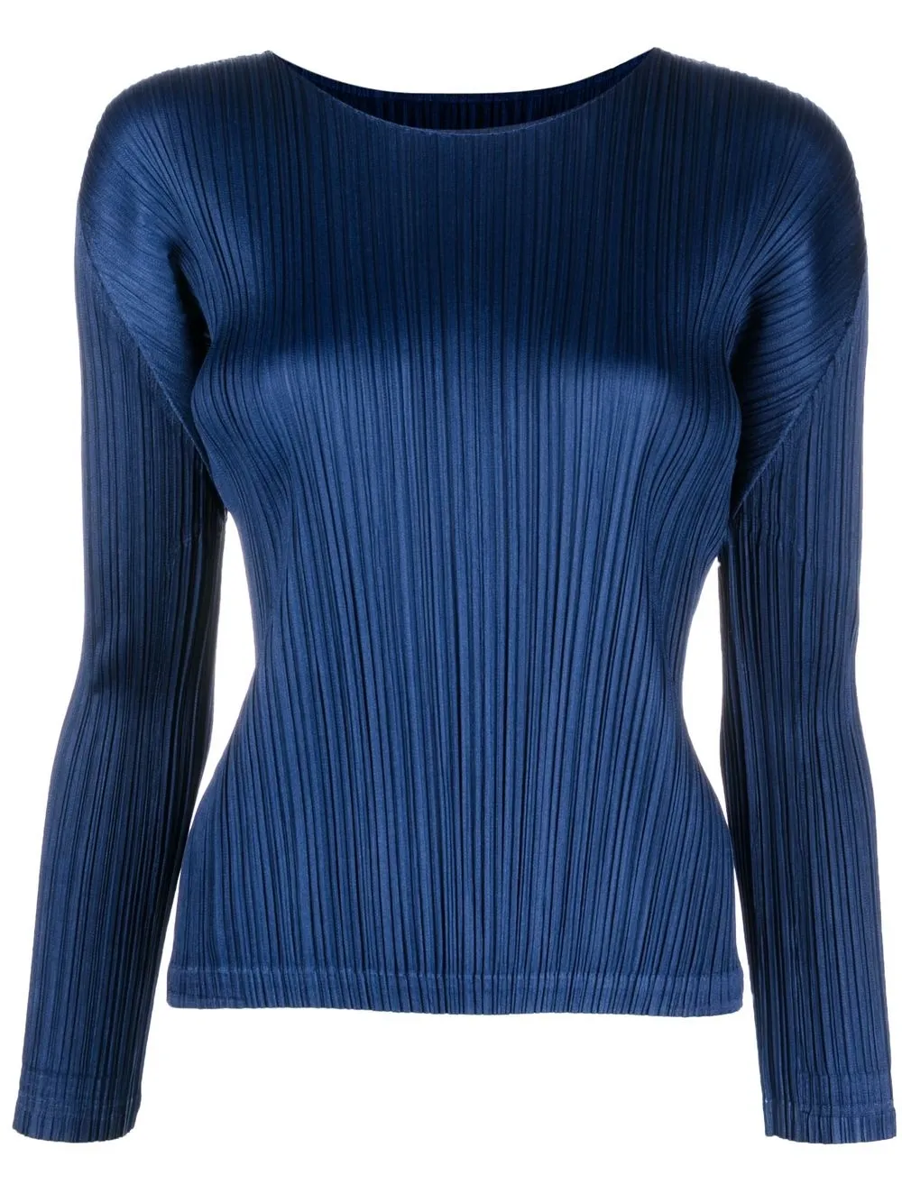 

Pleats Please Issey Miyake top plisado con cuello barco - Azul