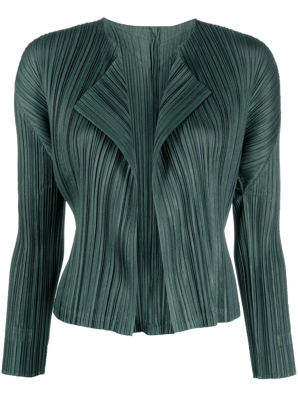 

Pleats Please Issey Miyake blazer plisado abierto en la parte delantera - Verde