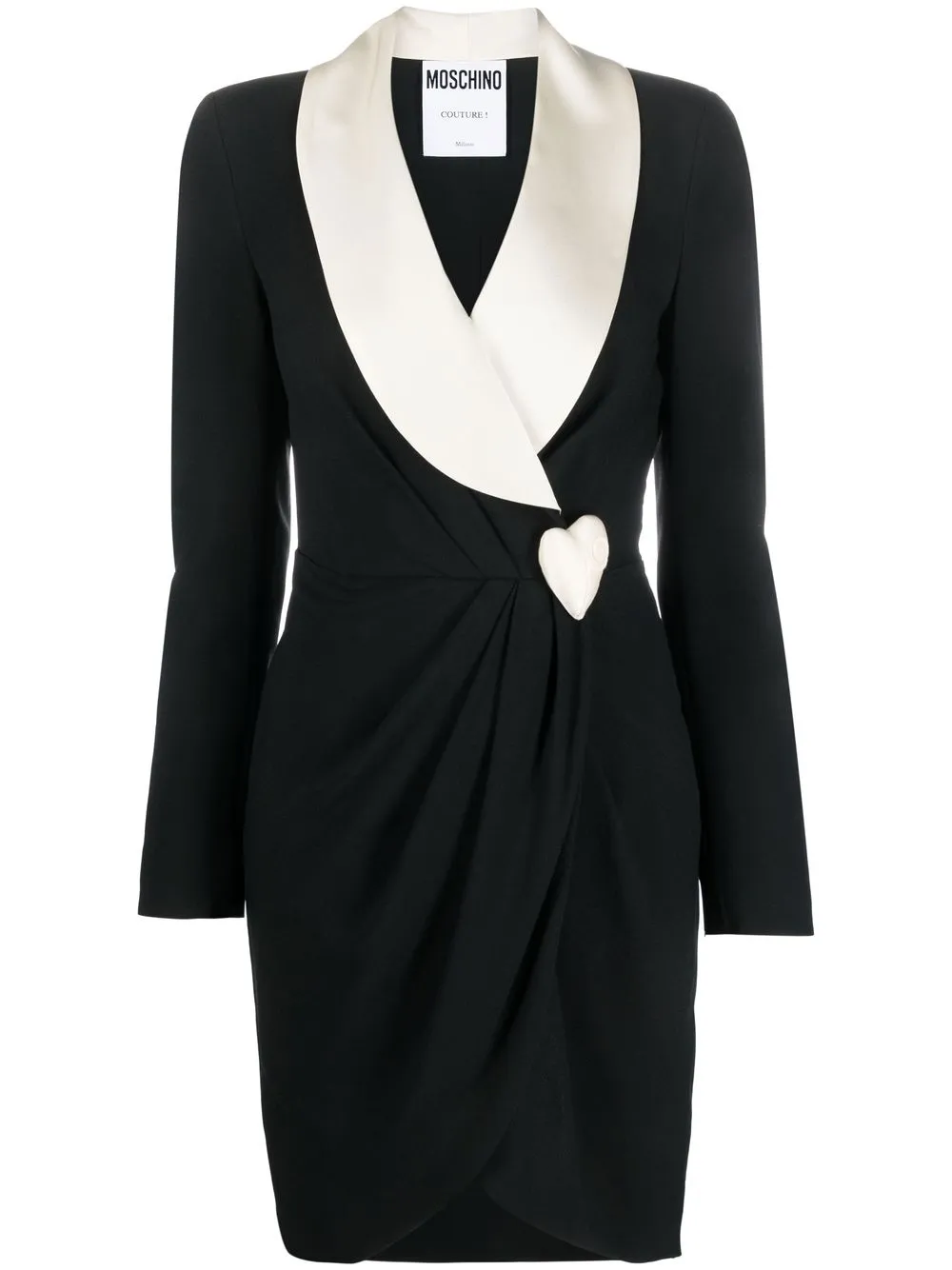 

Moschino heart-detail wrap dress - Black