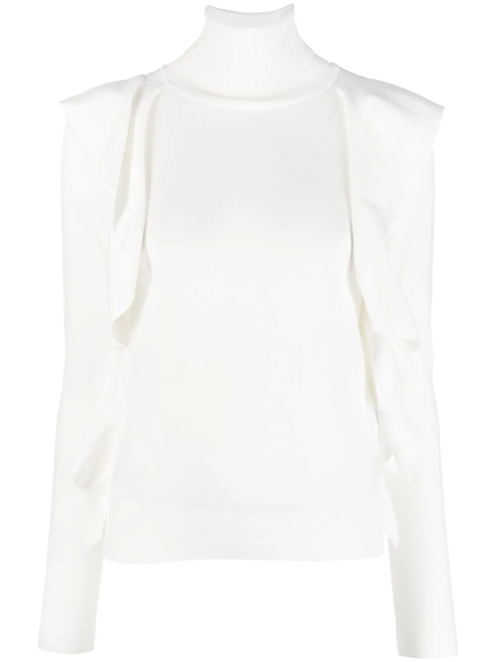 

LIU JO ruffle-top jumper - Blanco