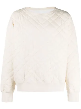 White quilted sweatshirt on sale
