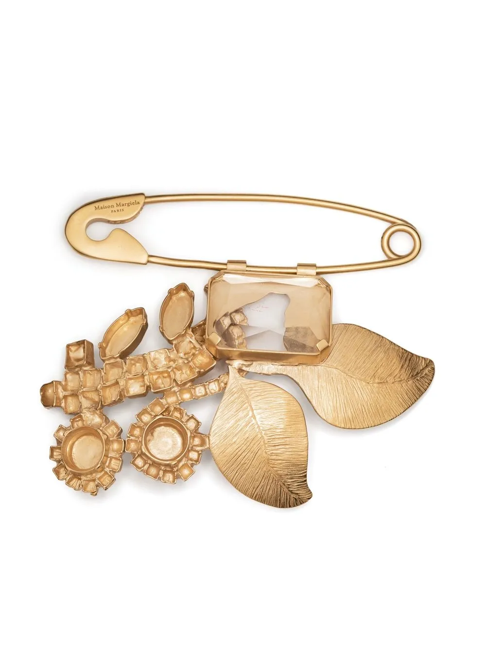 

Maison Margiela broche floral con cristales - Dorado