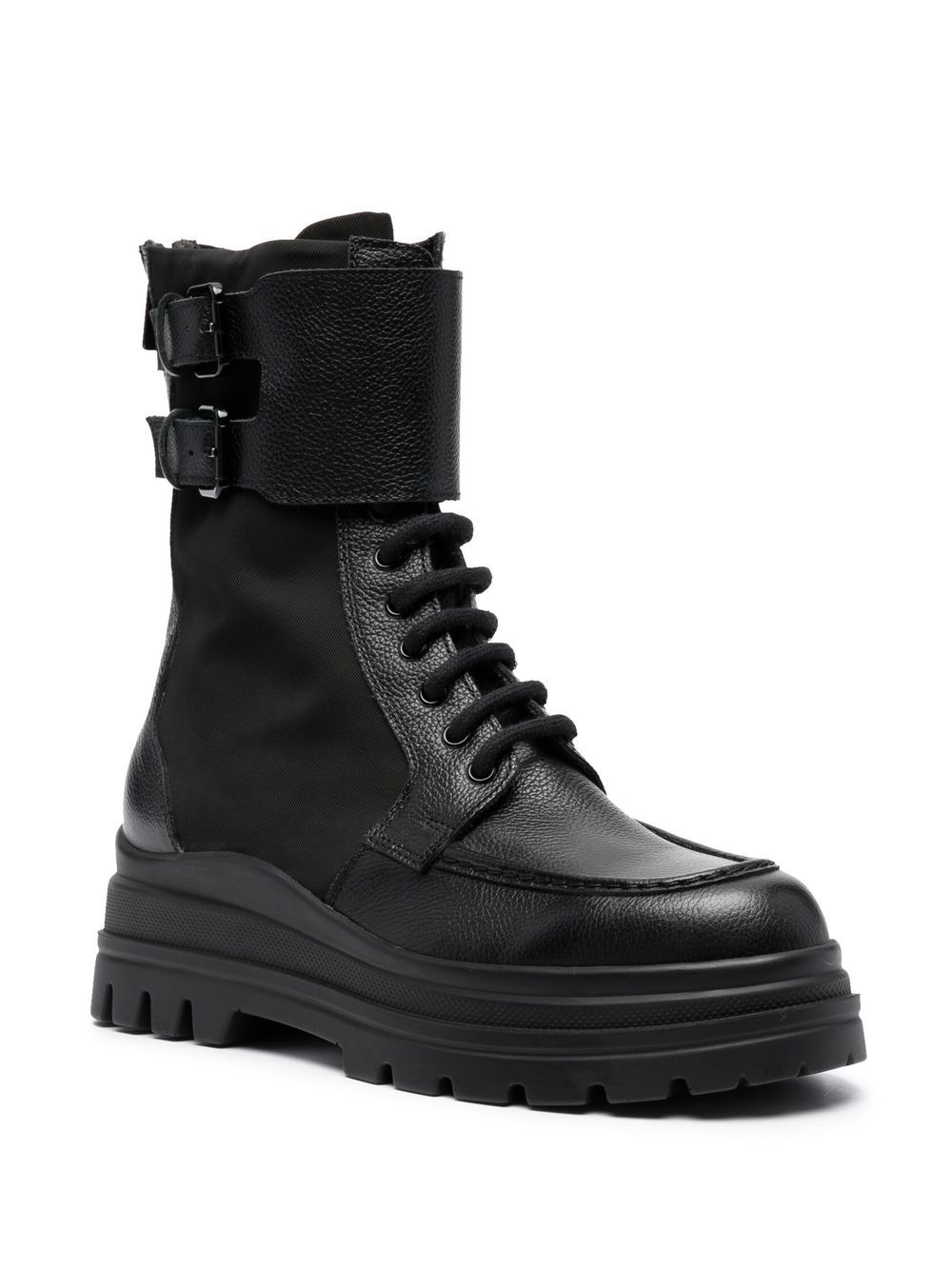 Shop Fratelli Rossetti Buckle-detail Lace-up Boots In Black
