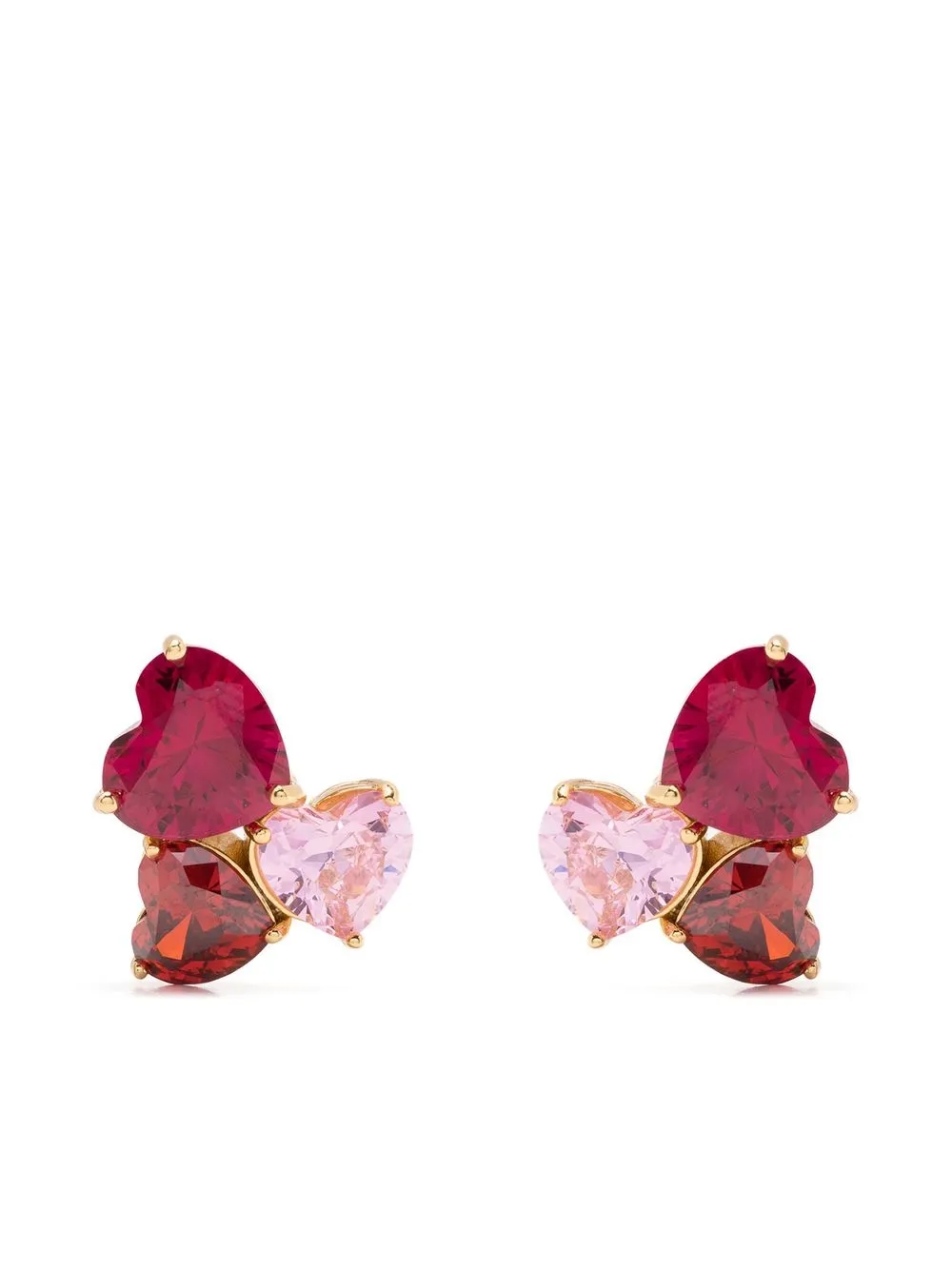 

Kate Spade aretes en forma de corazón con detalles de cristal - Dorado