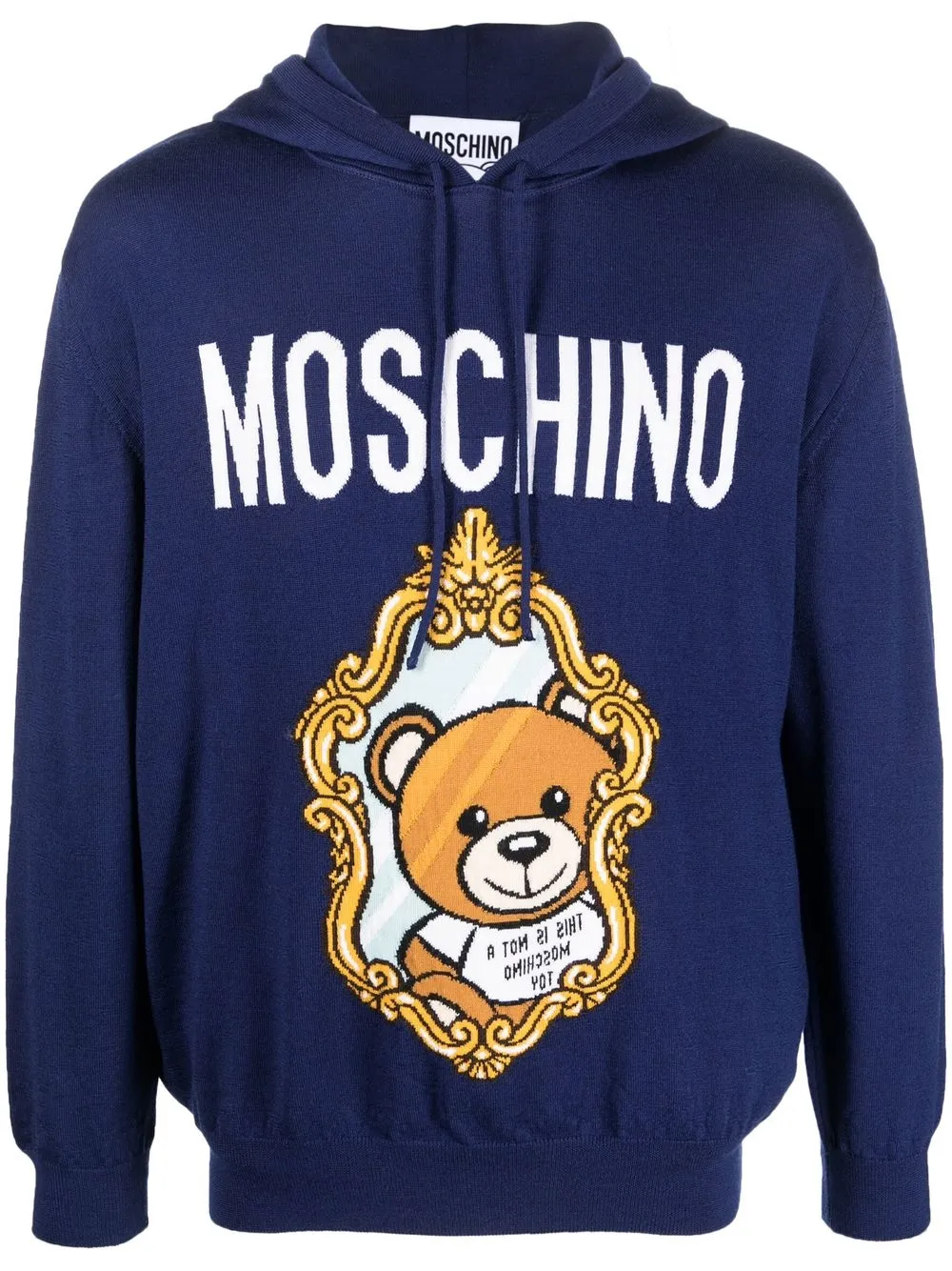 

Moschino hoodie tejido en intarsia con logo - Azul
