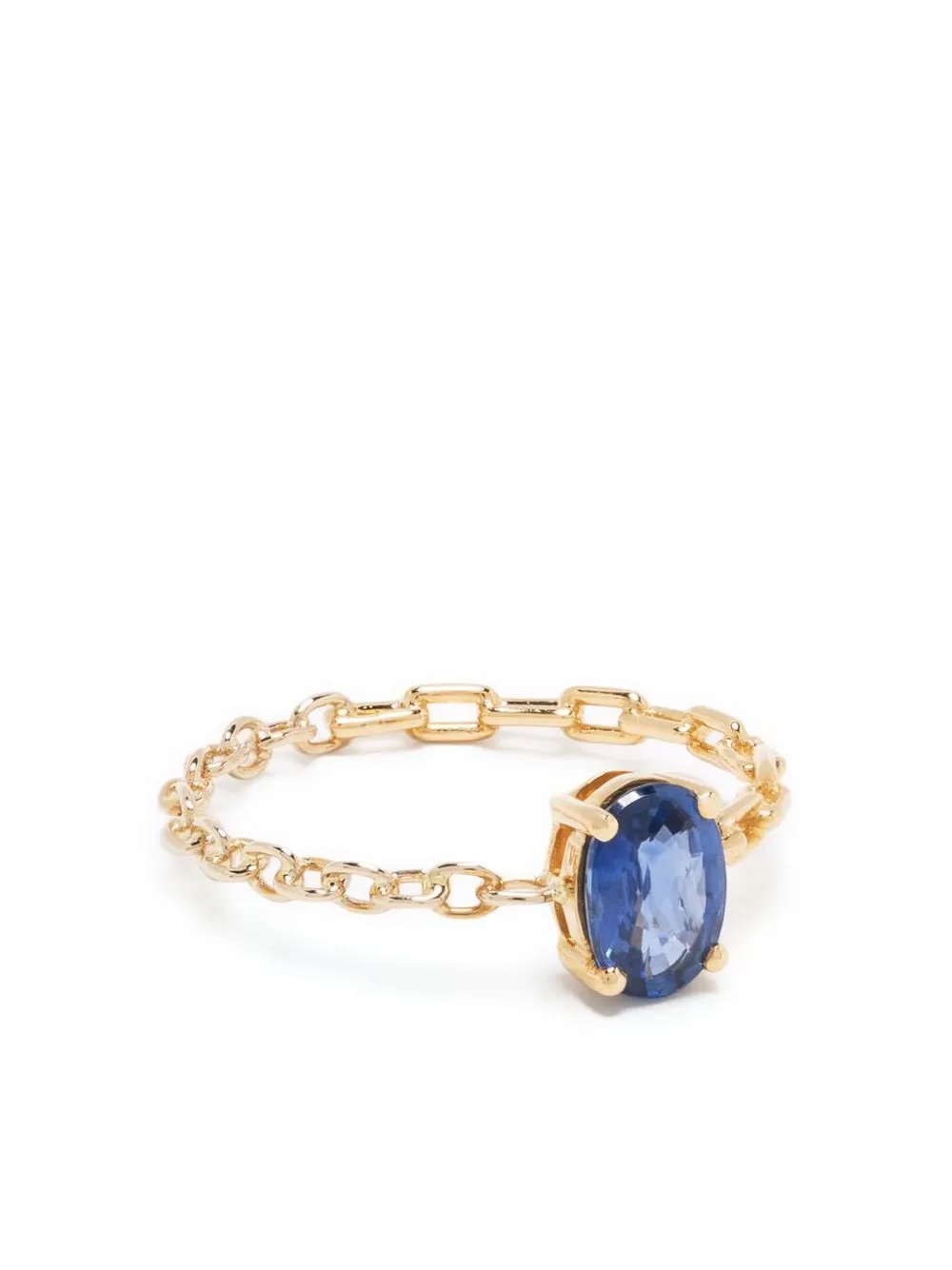 

Yvonne Léon 18kt yellow gold chain-link sapphire solitaire ring - Blue