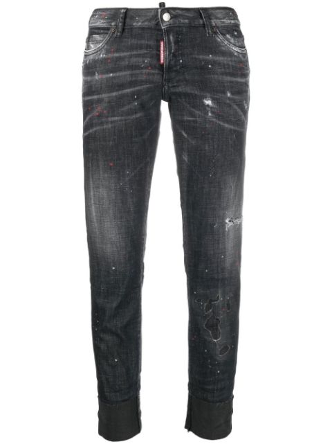 DSQUARED2 splatter-detailed cropped jeans Women