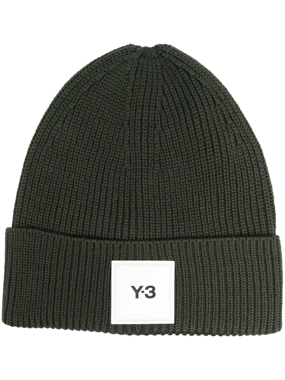 

Y-3 gorro de canalé con parche del logo - Verde