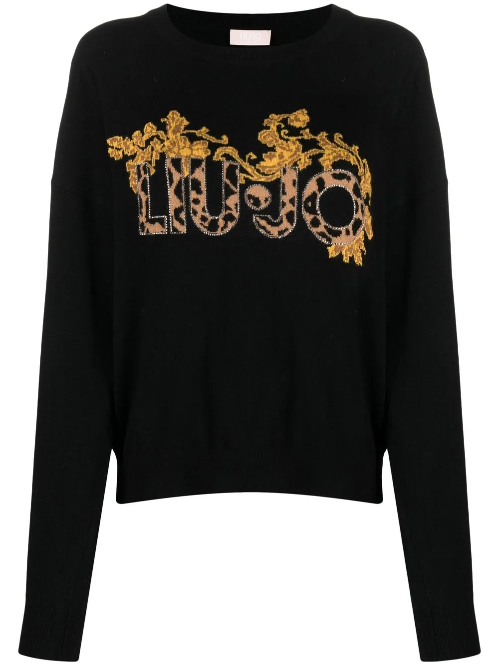 

LIU JO intarsia-knit crew-neck jumper - Black