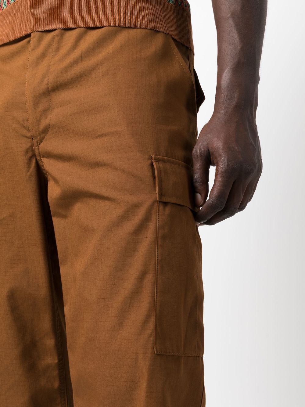 Shop Kenzo Drawstring-hem Trousers In 褐色