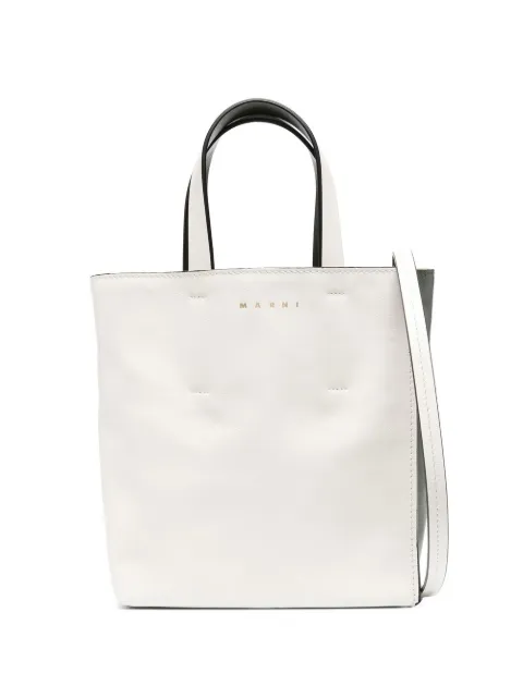 Marni logo-print leather tote bag