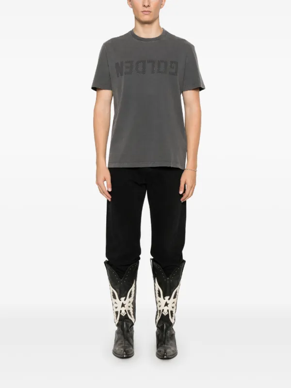 Golden Goose Perforated logo-detail T-shirt | Grey | FARFETCH