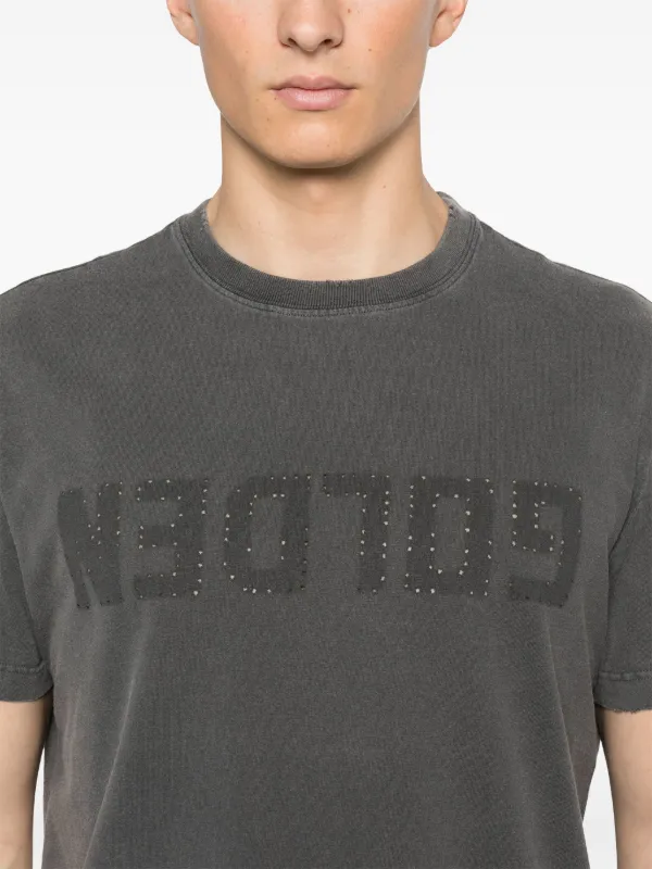 Golden Goose Perforated logo-detail T-shirt | Grey | FARFETCH