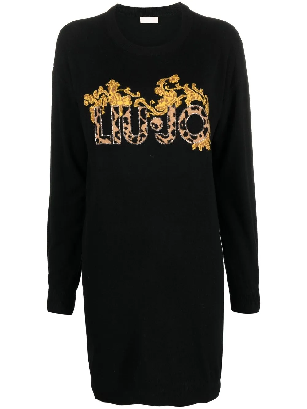 

LIU JO logo-print sweater dress - Negro