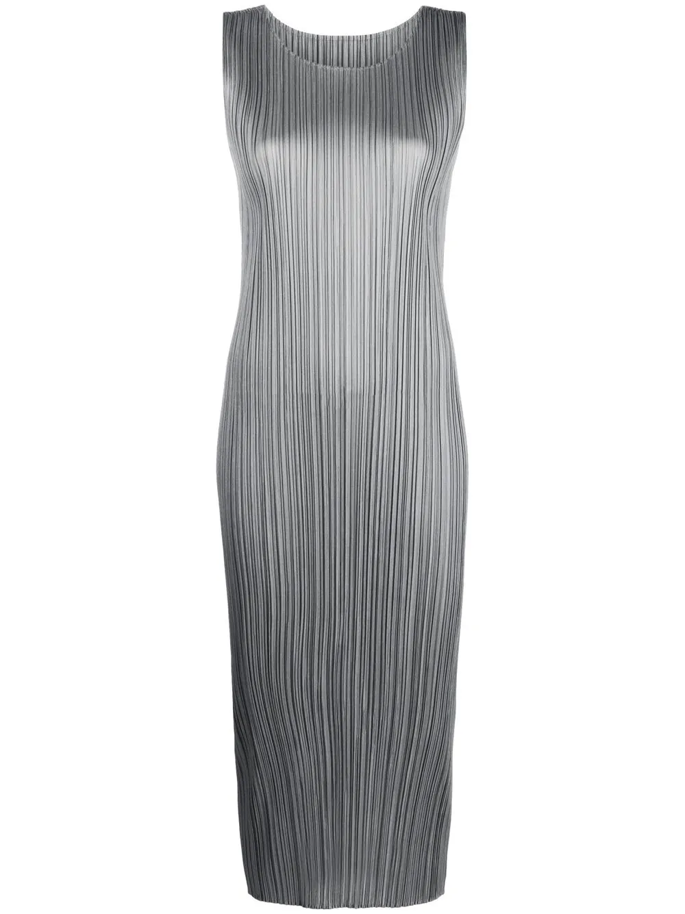 

Pleats Please Issey Miyake vestido recto midi plisado - Gris