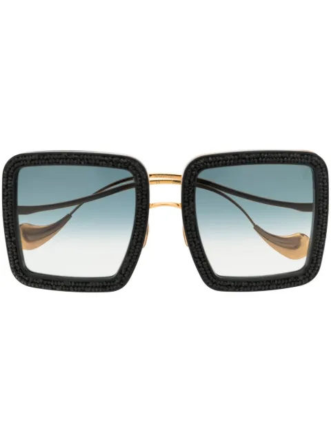 ANNA-KARIN KARLSSON crystal-embellished oversize-square sunglasses