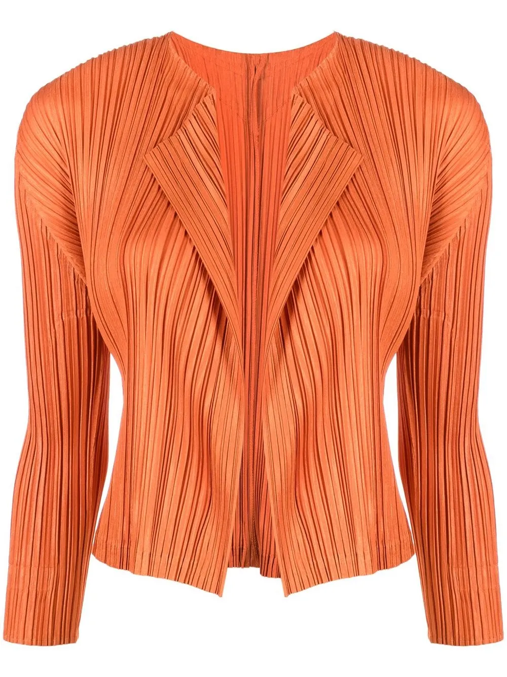 

Pleats Please Issey Miyake chamarra plisada con diseño abierto - Naranja