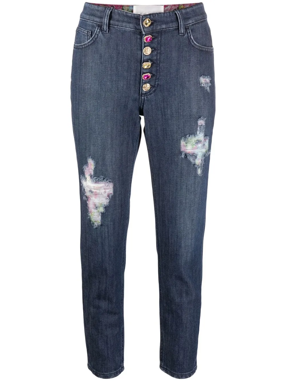

Blugirl distressed tapered-leg jeans - Blue
