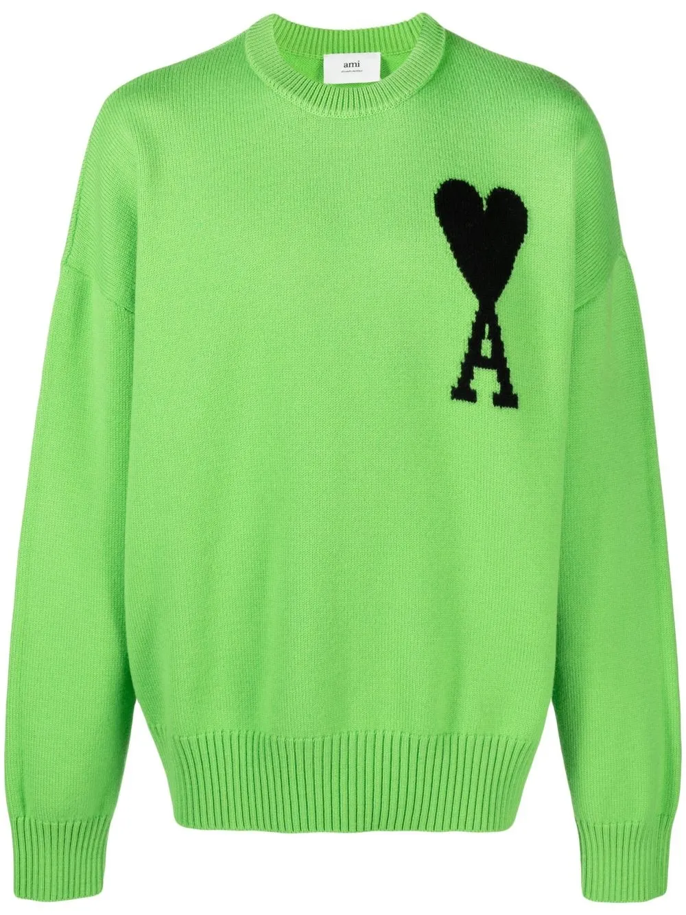 

AMI Paris Ami de Coeur crew neck jumper - Green